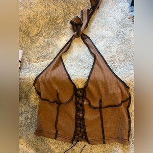 Brown halter top